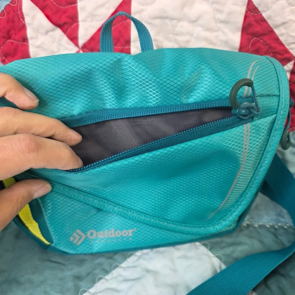 Outdoor Products Teal Ripstop Crossbody Messenger Bag Small Hiking Travel Pack